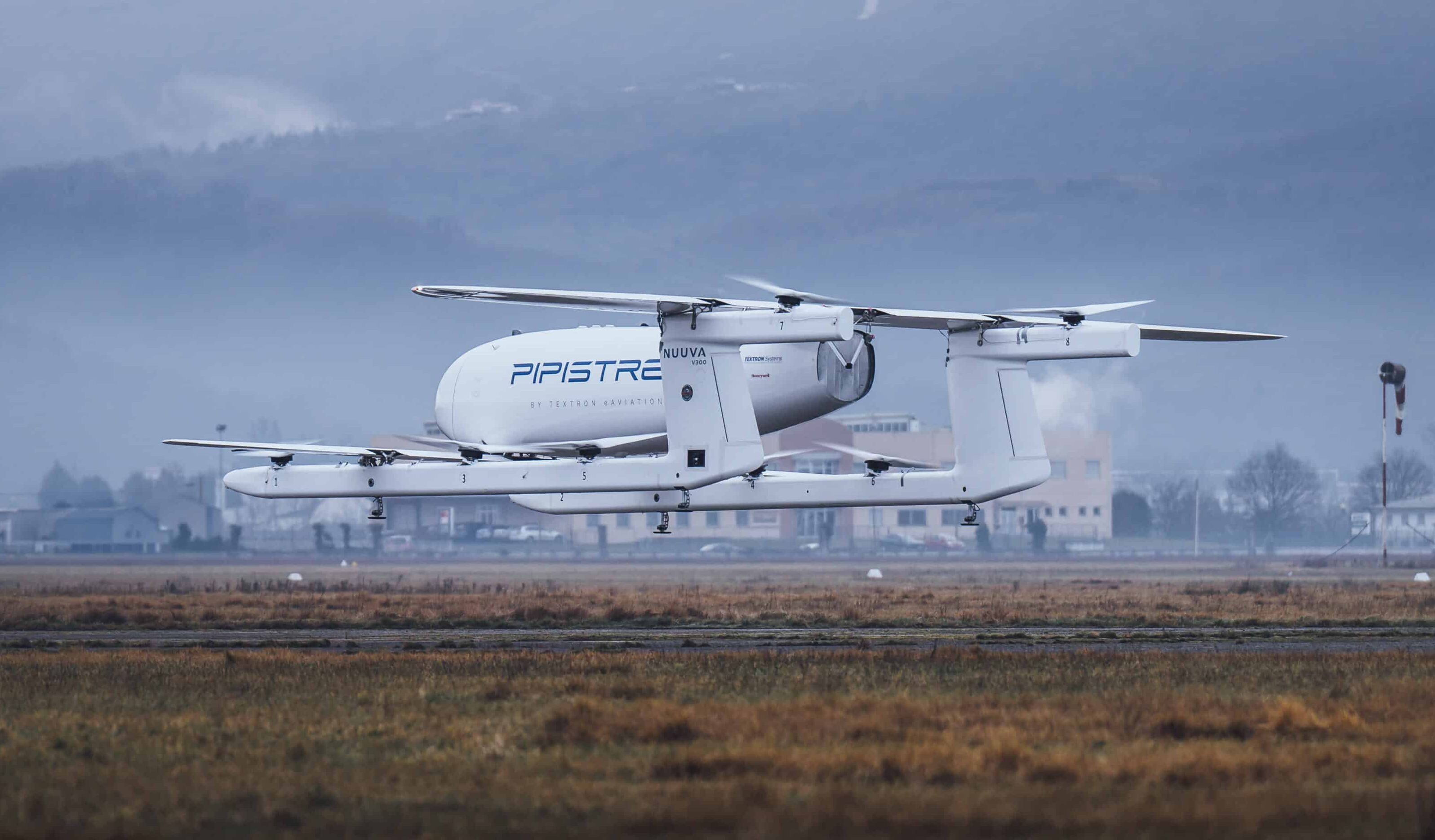 Pipistrel Nuuva hovering above field